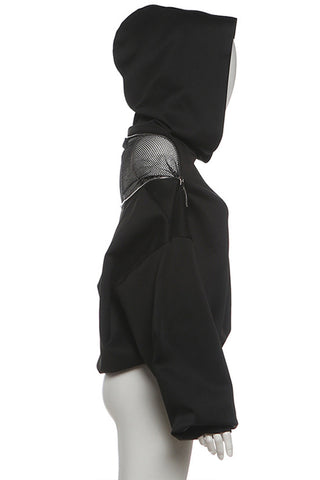 Stylish Hooded Sweatshirt with Zipper Detail