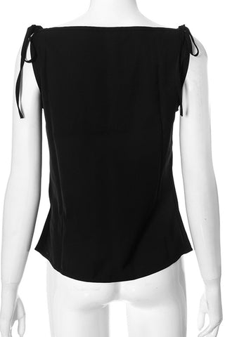 Elegant Tie-Shoulder Tank Top