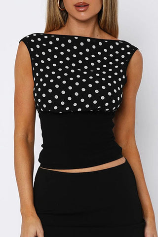 Polka Dot Sleeveless Tank Top