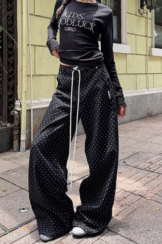 Polka Dot Straight Jeans