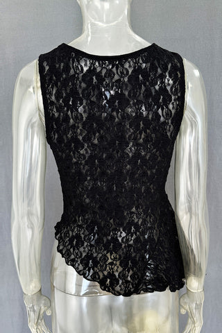 Lace Overlay Sleeveless Tank Top