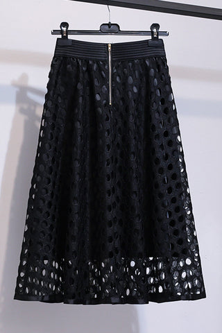 Elegant Cut-Out Midi Skirt