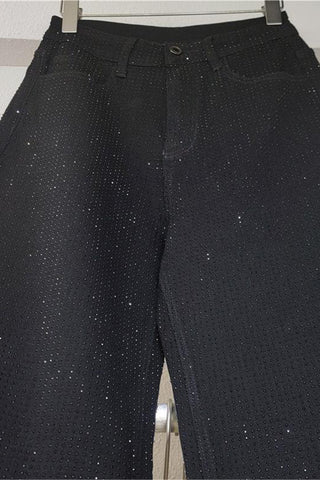 Sparkle Wide-Leg Denim Trousers