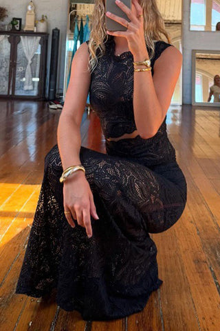 Elegant Lace Skirt Set Ensemble