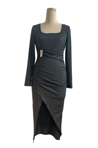 Elegant Evening Dress with Side Slit