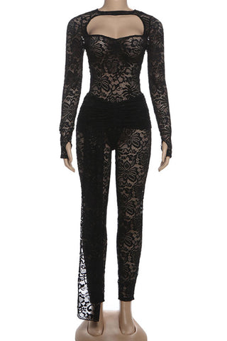 Elegant Lace Cut-Out Jumpsuit