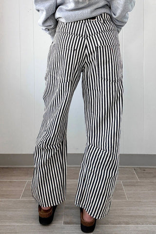 Striped Drawstring Casual Pants