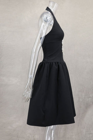 Halter Fit-and-Flare Midi Dress