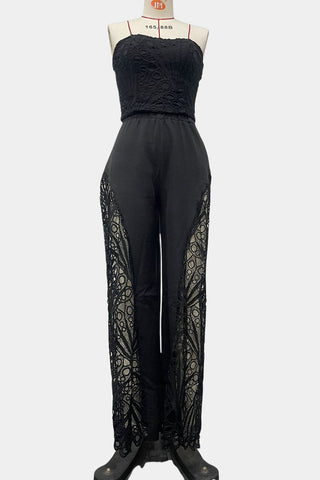 Strapless Lace Cutout Pants Set