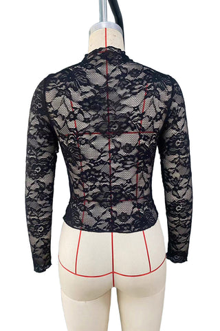 Lace Long-Sleeve Fashion Blouse