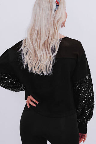 Sequin Sleeve Sweatshirt
