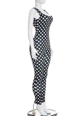 Polka Dot Sleeveless Jumpsuit