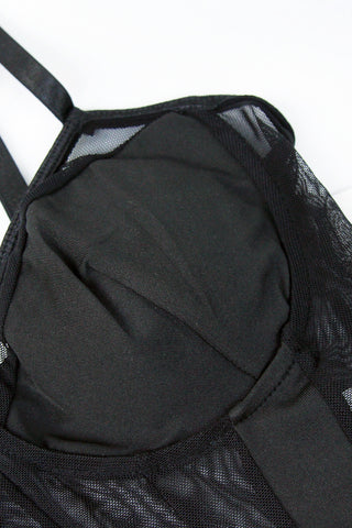 Strappy Sheer Panel Bodysuit