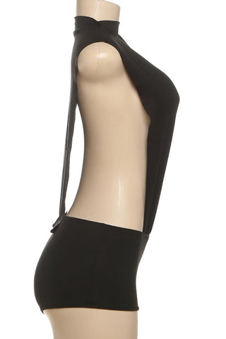 Sleeveless Cutout Waist Romper
