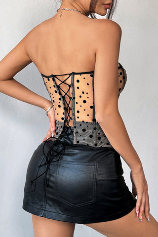 Polka Dot Sheer Bustier Top