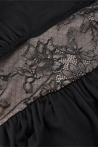 Lace-Trimmed Halter Evening Dress