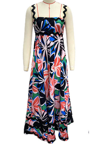 Scalloped-Trim Casual Maxi Dress