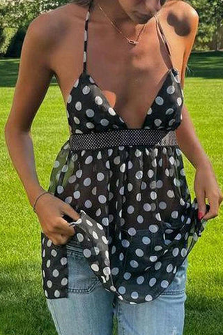 Halter Polka Dot Tank Top