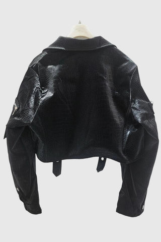 Cropped Belted Pocket Jacket