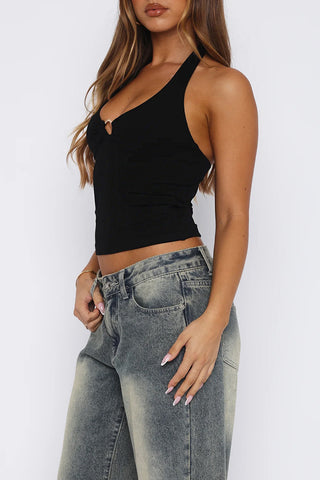 Keyhole Halter Tank Top
