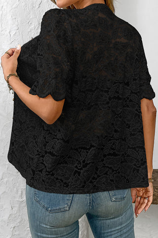 Textured Button-Up Blouse