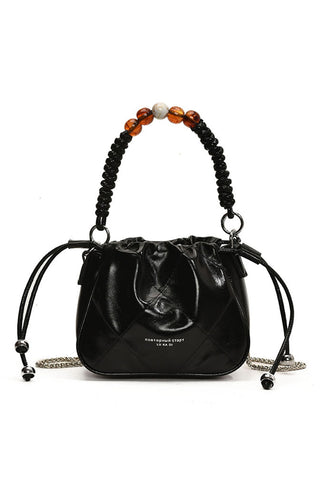 Elegant Beaded Handle Small Bag