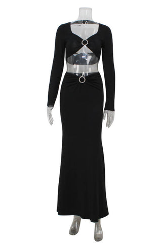 Elegant Ring-Detail Skirt Set