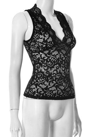 Lace Detail V-Neck Tank