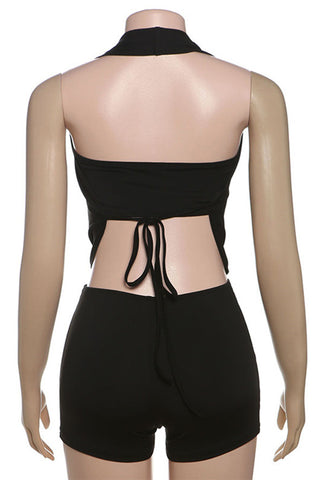 Stylish Halter Neck Short Set