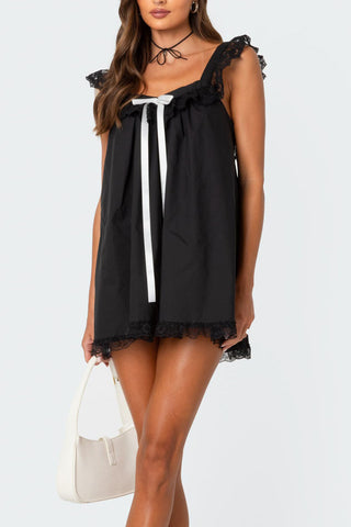 Lace Trim Sleeveless Casual Dress