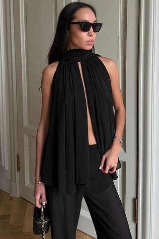 Sleeveless Flowy Pants Set