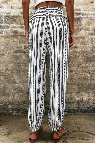 Boho Striped Print Casual Pants