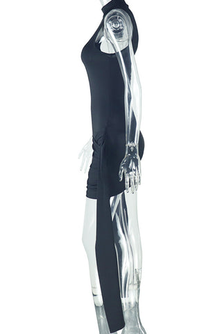 Sleeveless Draped Evening Dress