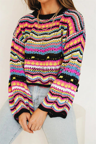 Vibrant Multi-Pattern Sweater