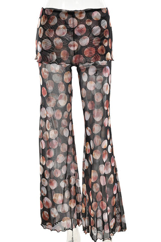 Flared Polka Dot Casual Pants