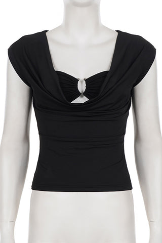 Elegant Ruched Front T-Shirt