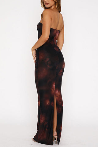 Strapless Floral Maxi Dress