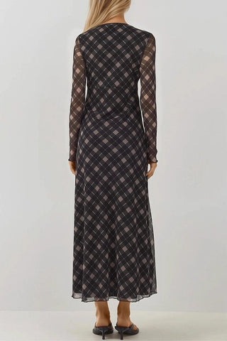 Plaid Long Sleeve Dress