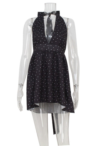Halter Neck Polka Dot Casual Dress