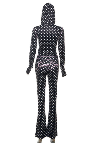 Polka Dot Hooded Pants Set
