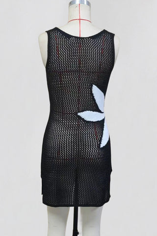 Floral Mesh Casual Beach Dress