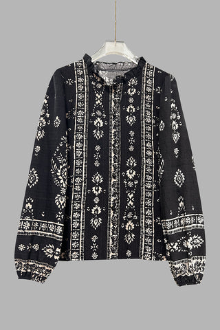 Boho-Inspired Button-Front Blouse