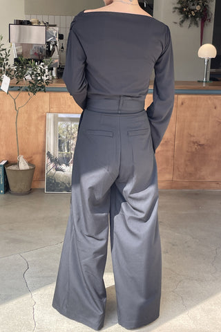 High-Waist Pleated Wide-Leg Pants