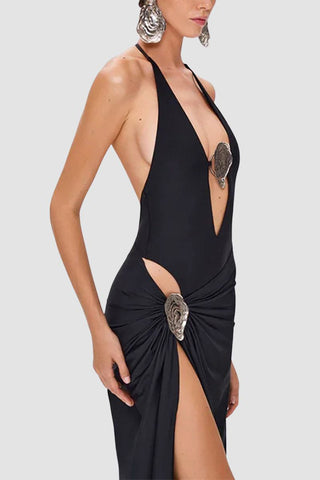 Halter Swimsuit and Sarong Set