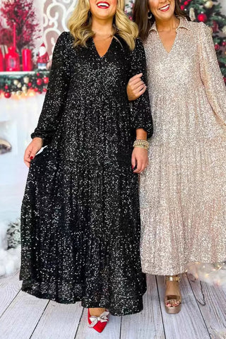 Elegant Sequin Evening Gown