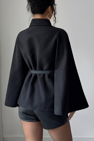 Single-Button Cape Jacket