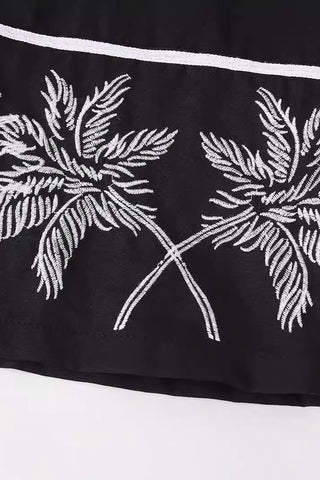 Casual Two-Piece Palm Tree Set