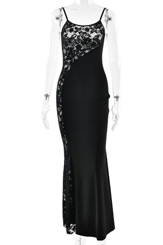 Elegant Lace Detail Evening Gown