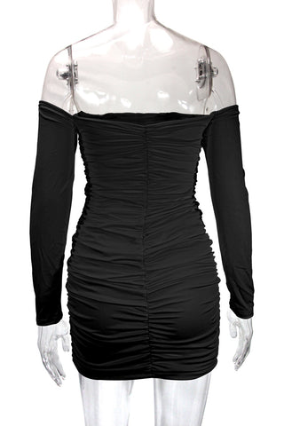 Off-Shoulder Ruched Casual Dress