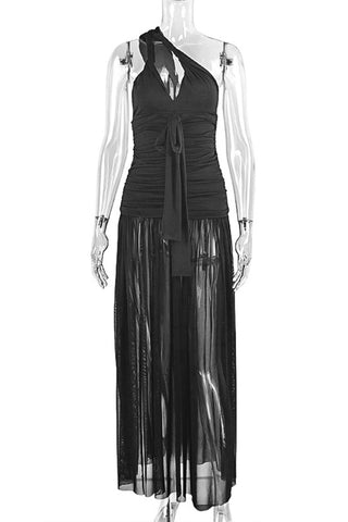 One-Shoulder Ruched Casual Dress